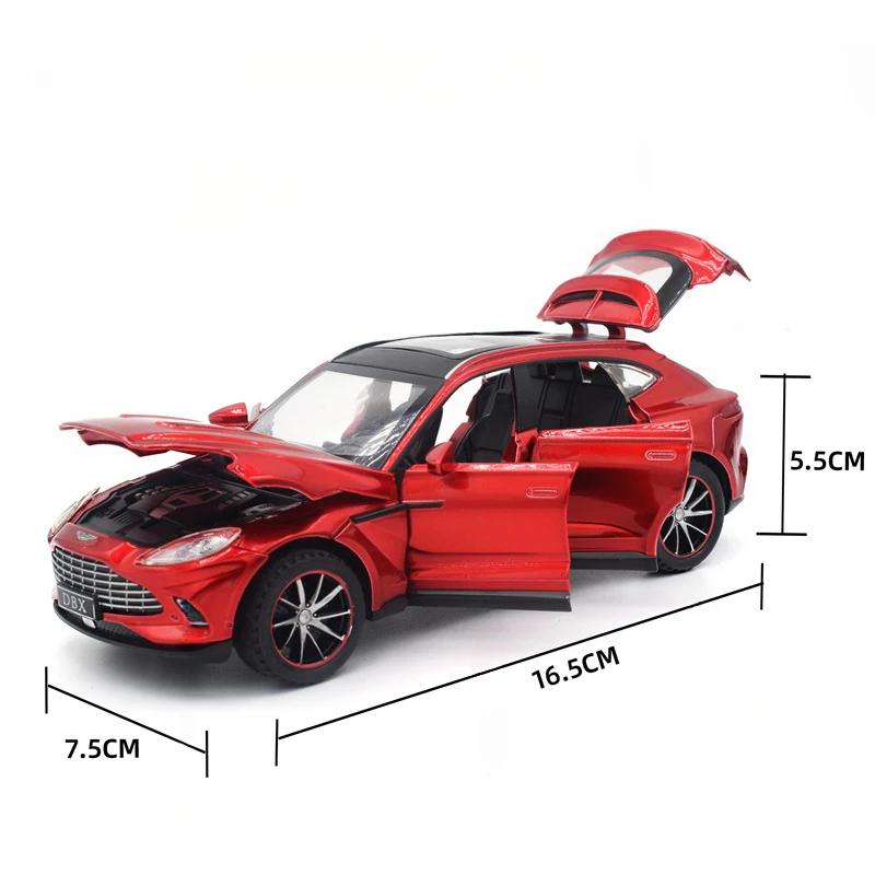 Литая модель автомобиля 1/32 Aston Martin DBX со звуком и светом, коллекционная миниатюрная детская машинка для мальчиков, игрушка в подарок на день рождения