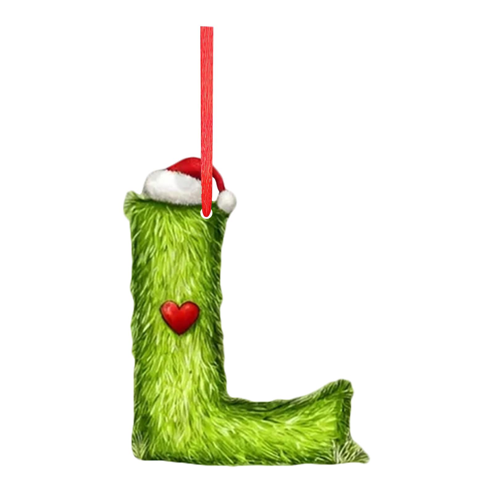 

2D 26 Letter Christmas Ornaments Acrylic Flat Christmas Tree Home Decorations Ornaments One Size