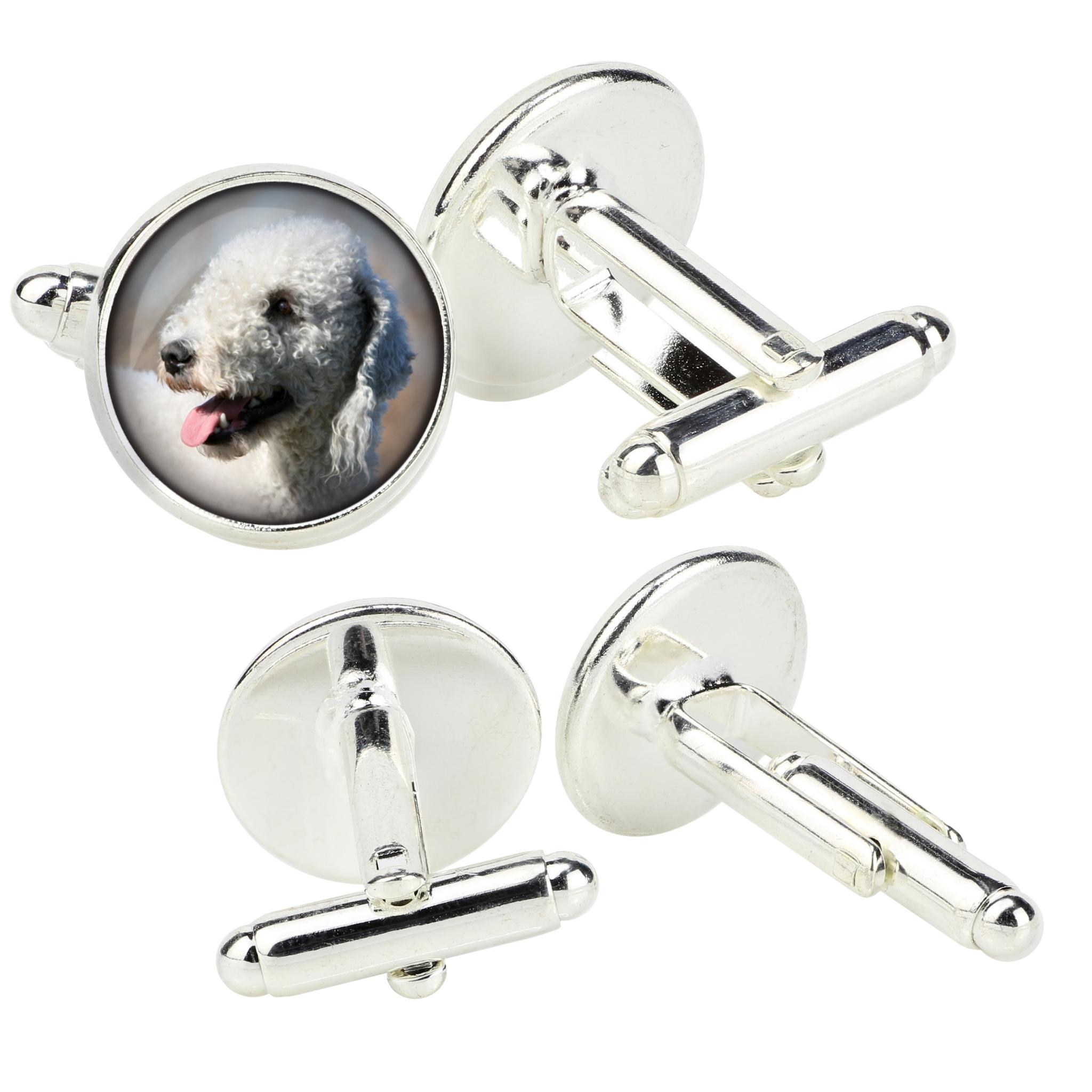 

Bedlington Terrier, Rothbury Terrier, Rodbery Terrier - cufflinks in a box, handmade jewelry, product of the Art-Dog brand срібний