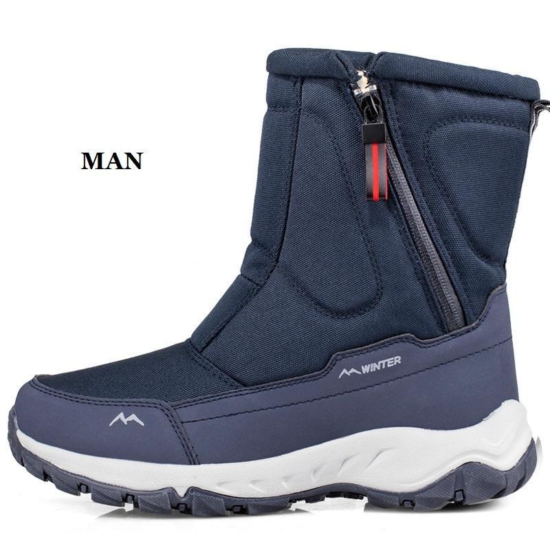 Winter Thickened Snow Boots Plush Warm Non Slip and Waterproof Men's and Women's Short Tube Cotton Shoes