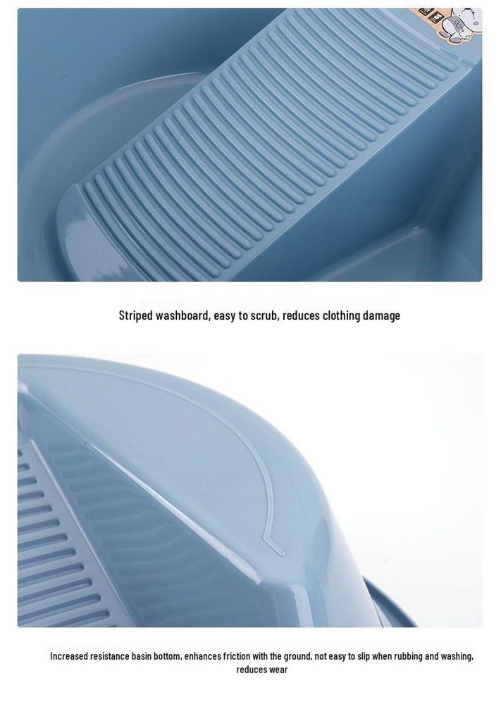 Extra Large Thickened Plastic Wash Basin with Washboard - Ideal for Dorms, Baby Care, and Home Use