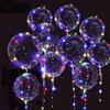 10-Pack Glowing Balloons with Helium Bobo Ball, 20-Inch LED Colorful Warm Transparent Light-up Bobo Ball Set