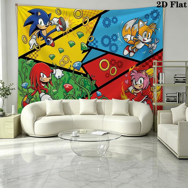 Hedgehog Cartoon Wall Tapestry Aesthetic Wall Hanging Printed Fabric Blanket Decorative Tapestries for Bedroom Living Room Home Decor