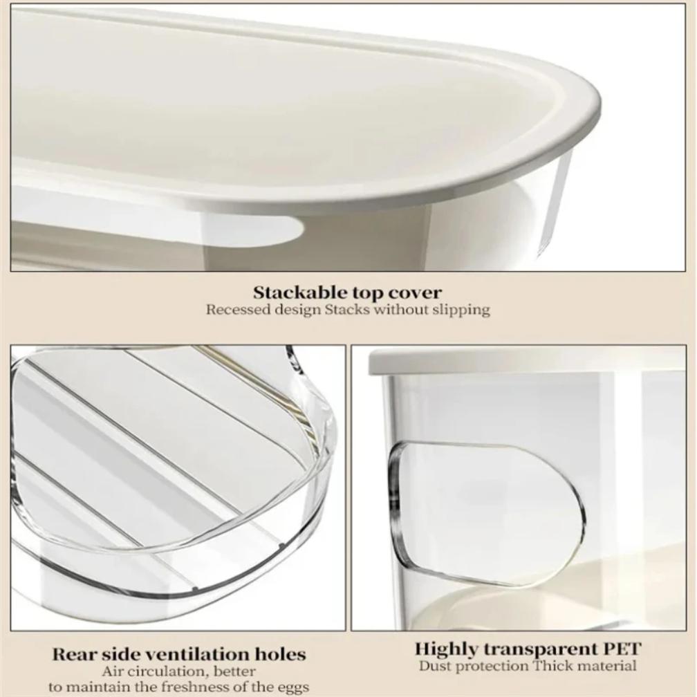 Bilayer Fridge Egg Storage Box Automatic Rolling Eggs Holder Rack Ladder Style Refrigerator Eggs Dispenser Egg Organizer Holder