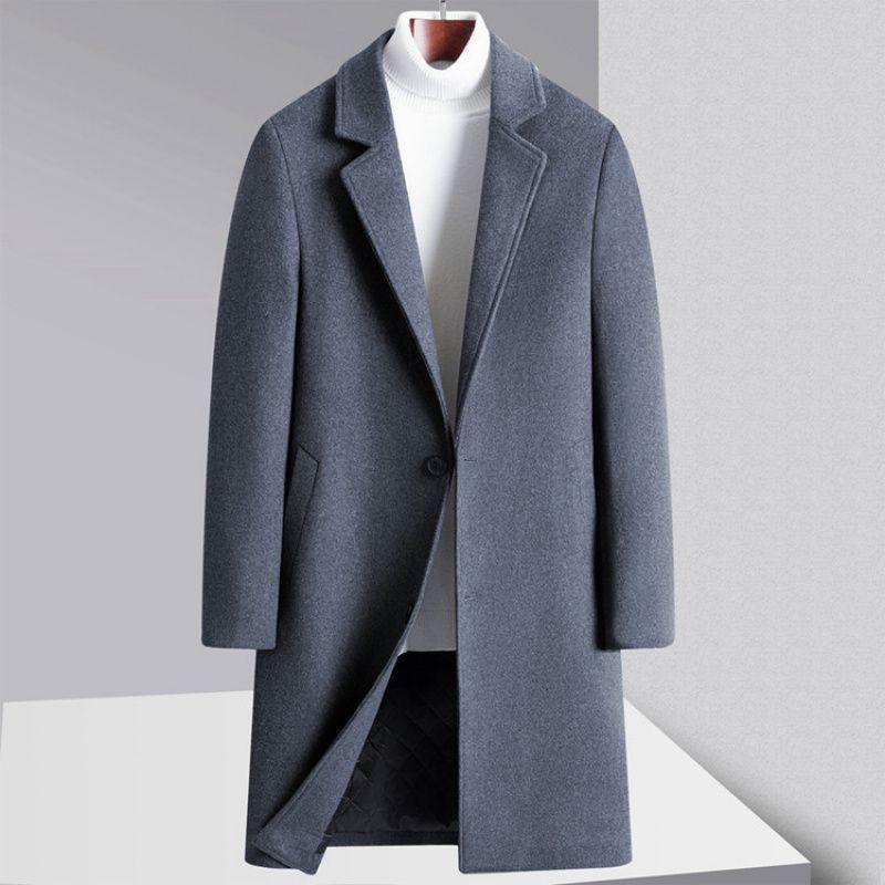 2025 Men's Winter Light Luxury Wool Mid-Length Business Coat