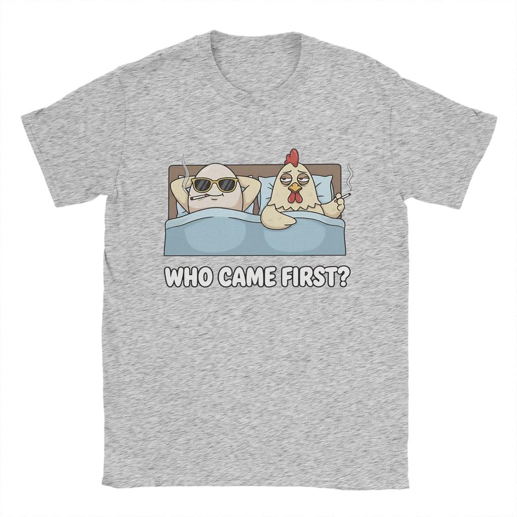 Kuře a vejce, co bylo dřív, vtipné kuře Tričko Léto 100% Bavlna Trička Pro Pány Módní Potisk Tričko Vtipný Horní Díl Trička
