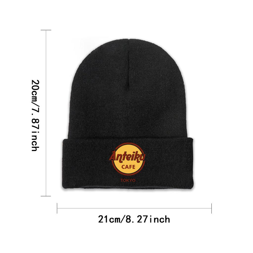 Anteiku Coffee Tokyo Ghoul Japanese Anime Kaneki Ken Knitted Hat Women's Unisex's Beanies Autumn Winter Hats Warm Melon Cap