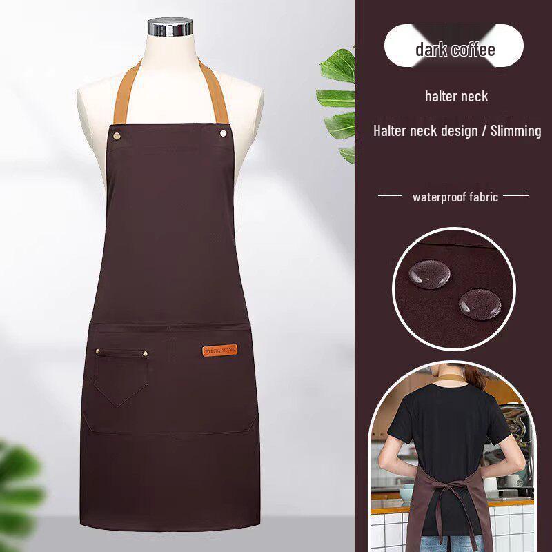 Custom Logo Waterproof Waist Apron for Milk Tea, Hot Pot, and Coffee Shop Staff