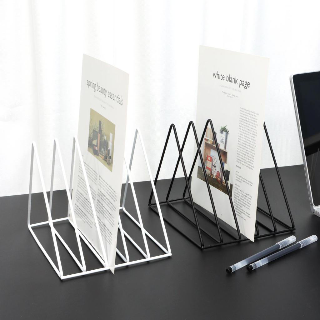 Nordic Triangle Book Holder & Desktop Organizer - Stylish Student Bookshelf & Storage Rack