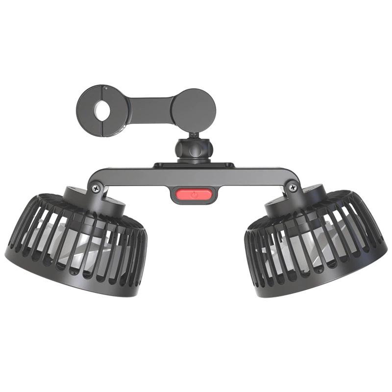 Adjustable Dual-Head Mini Car Fan for Summer