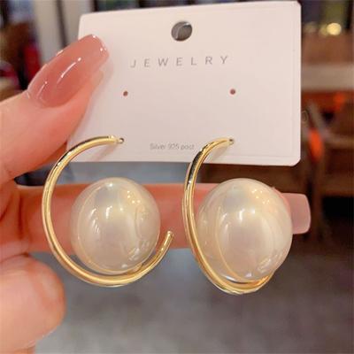 Moda Fransız retro tarzı büyük inci Halka küpeler kadın küpeleri için Takı Kız Hediye Brincos