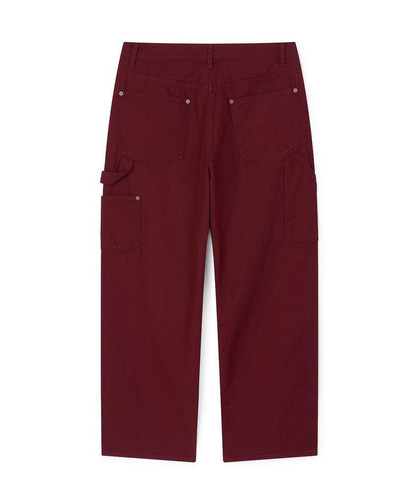 Seonpoteu Loosed Carpenter Pants Dark Red