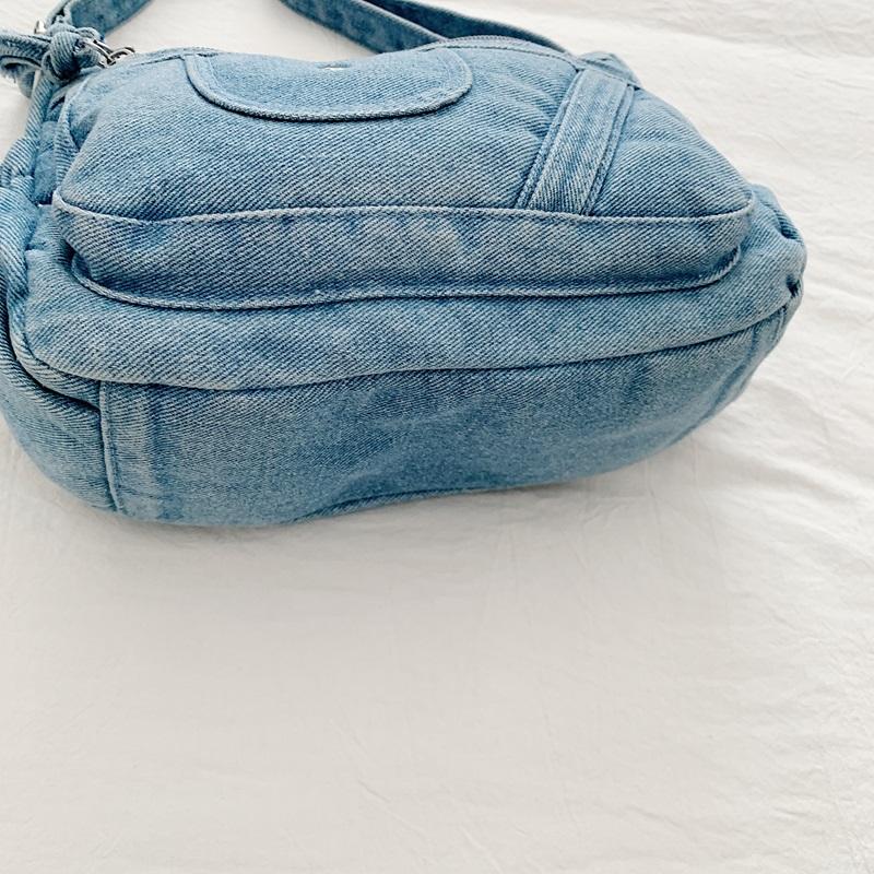 Crossbody Bag Women's Vintage Denim Bag Large Capacity Lightweight Shoulder Bag