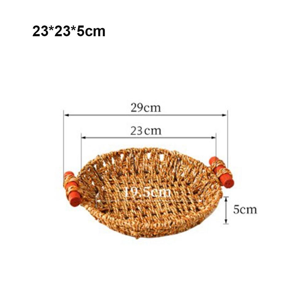 Neue Härte Rattan Weide Geflochtene Servierkörbe Handgeflochten Khaki Brot Obst Gemüse Korb mit Griff 10 Stile Pizza Tablett