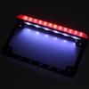 Universal Motorcycle Aluminum License Plate Frame w/LED Light Brake Tail Light, 7"×4"(OD) (Black-Red)