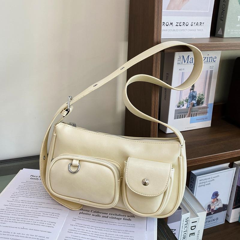 

Премиальная многокарманная сумка-локомотив женская новая весенне-летняя сумка через плечо в ретро-стиле нишевая сумка-мессенджер покинуть белый