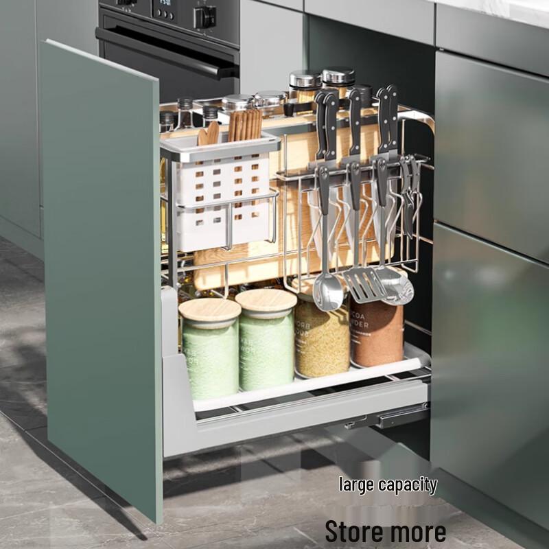 Stainless Steel Pull-Out Cabinet Storage Basket