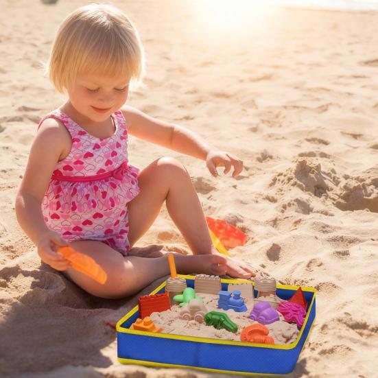 Folding Cloth Sand Tray Tear-Resistant Waterproof Portable Kids Beach Toys Storage Tray Large Capacity Fabric Sandbox