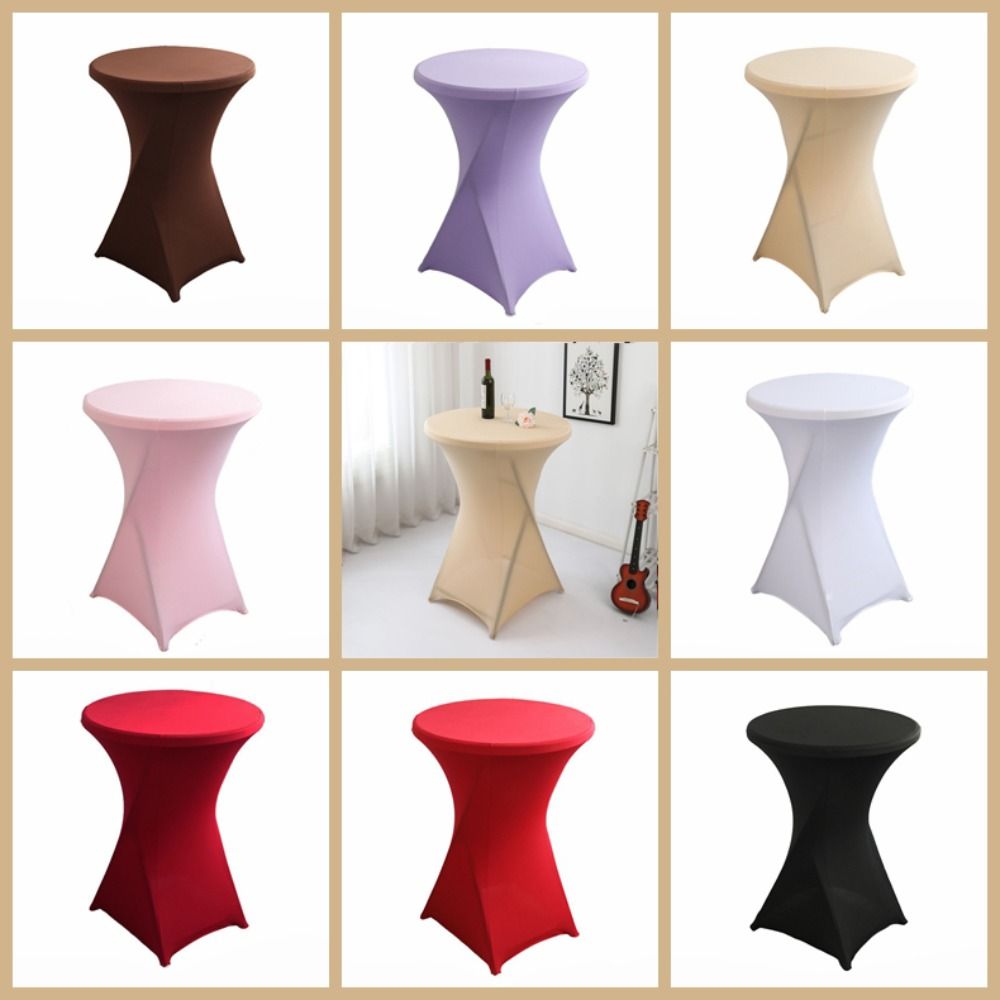 

Round Cocktail Table Cloth Pure Color Tablecover Table Decoration Bar Tablecloth Bar