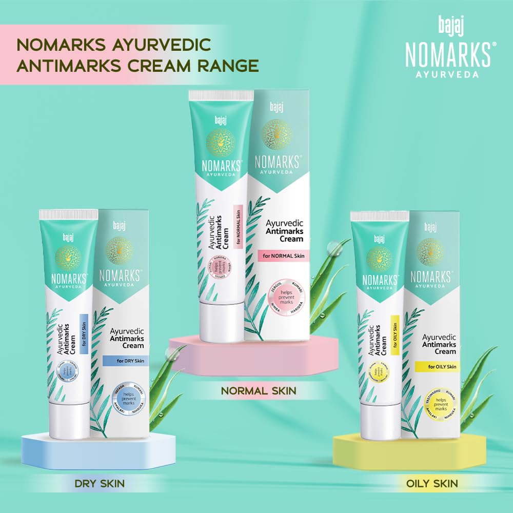 BAJAJ Nomarks Ayurveda Cream for Normal Skin 25gm Pack of 1 with Soothing Calendula and Turmeric Protection