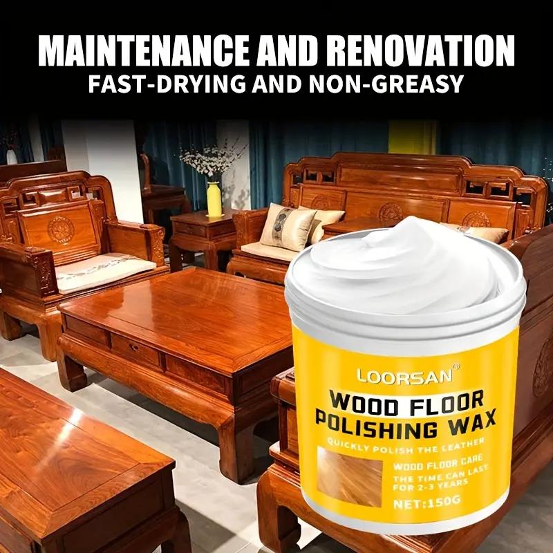 Möbel- und Bodenholzwachsöl-Bodenpolitur|Schnelle Anwendung mit Schwamm-Poliercreme|Stellt Feuchtigkeit wieder her und schützt sie