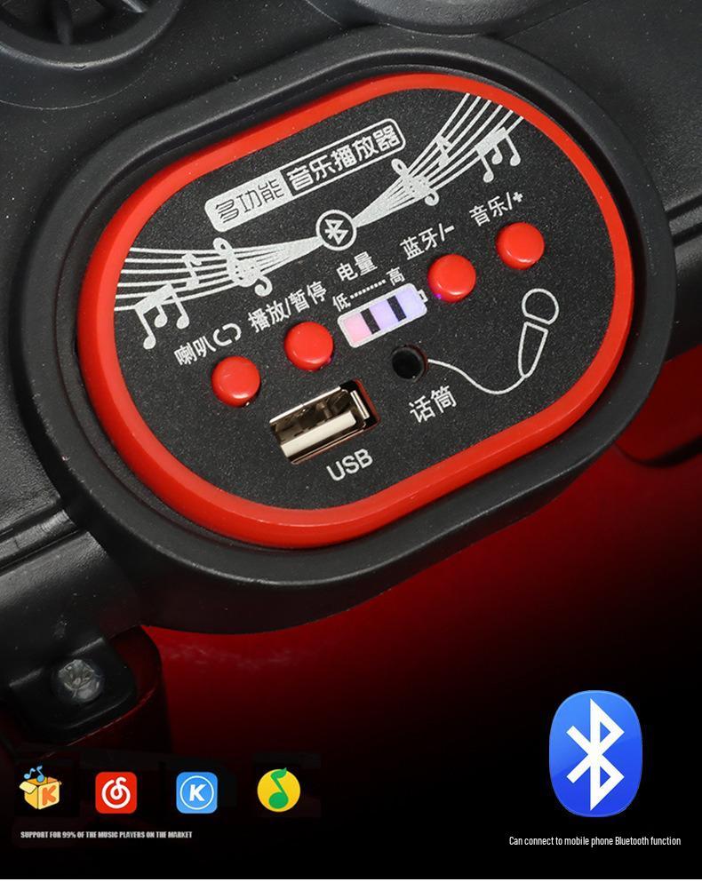 Dětské elektrické autíčko s dálkovým ovládáním, světly, hudbou a režimem kočárku pro kluky a holky.