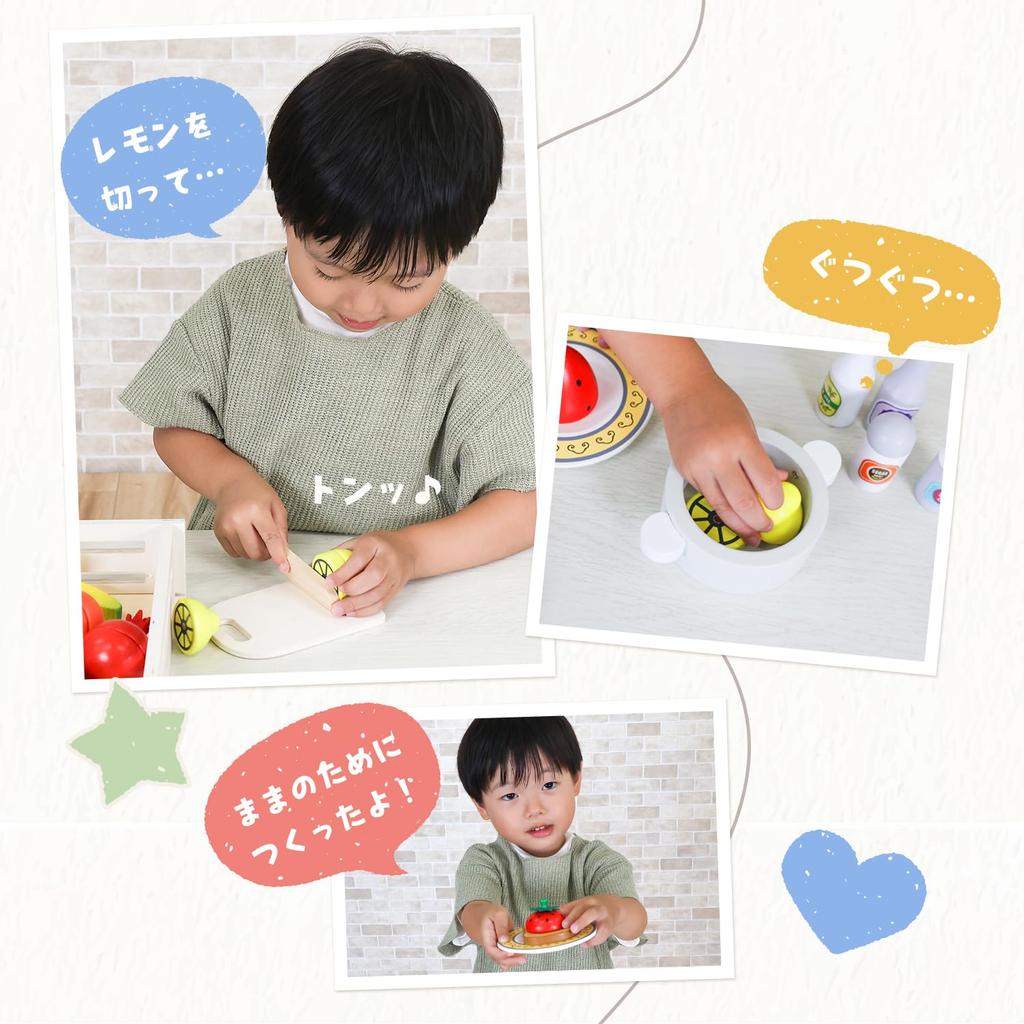 Sanitärgesetz Rocotto Holz-Rollenspiel-Set mit Magnet und Klettverschluss Enthält und Obstaufbewahrung Große Kapazität Spielzeug Holz-Lernspielzeug für