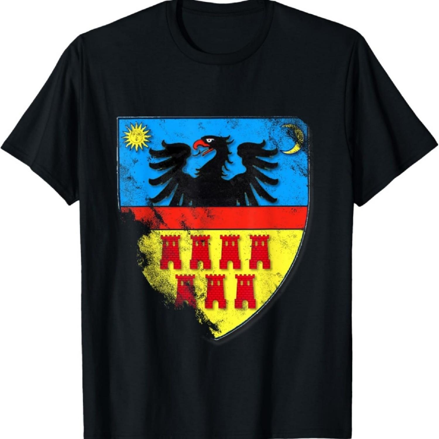 Винтажный флаг Трансильвании Вампир Хэллоуин Дракула Топ Футболка S