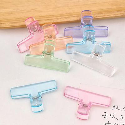 1Pcs Ins Transparent Binder Clips Kawaii Paperclips File Documents Tickets Clips Bookmarks Index Page Holder Office Binding Supplies