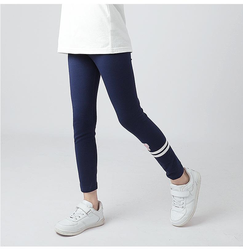 Korean Style Girls' Printed Leggings - Shark Print Tight Pants for Spring & Autumn