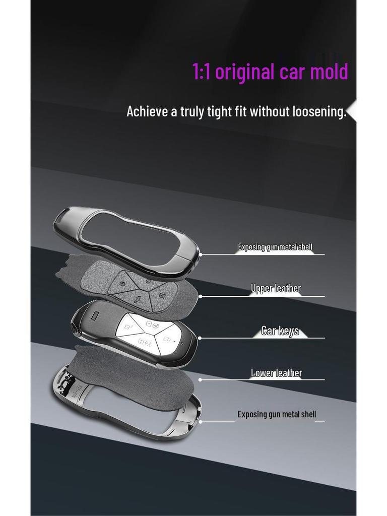 XPeng P7 Key Cover with Metal Protective Shell for 25 Mona M03/G6/G9/P7 Models