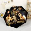 Elvis Customizable Name Umbrella Automatic Umbrella Compact Durable 8-Rib Durable Plastic Iron Travel Essential Fashion Lovers Gift for Festivals