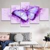 Paintings Canvas 5 Piece HD Print Picture Modern Poster Purple Butterfly Decoration Wall Art for Home Decorations Wall Decor No Frame