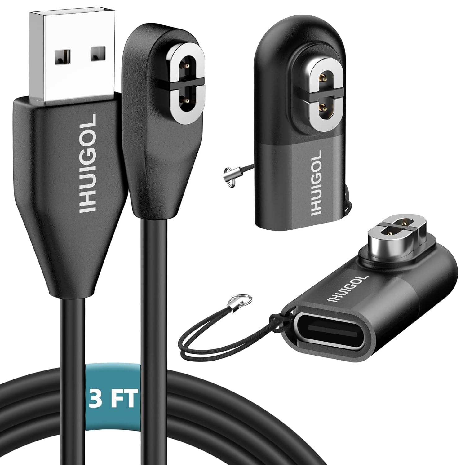3.3ft Charging Cable for Aftershokz with (2-Pack) USB c shokz Adapter; USB Magnetic Charger Cord for Shokz Aeropex, OpenRun/Pro/Mini, OpenComm Bone
