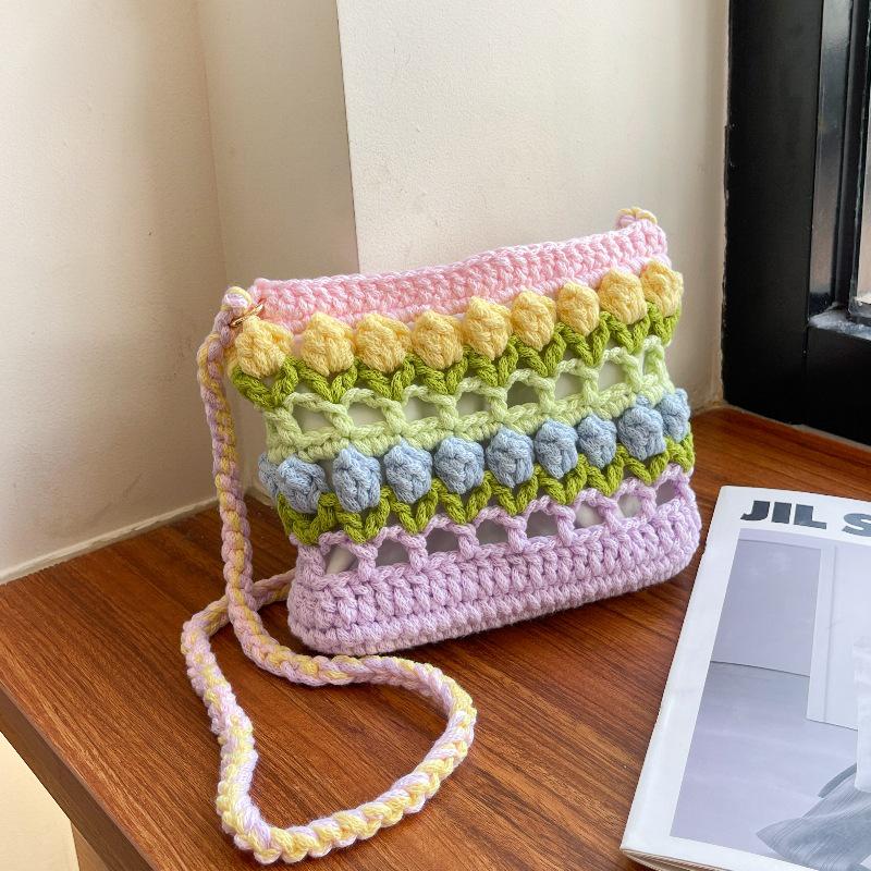 Regnbågstulpan DIY-kit: Handstickad Sommar Dopaminväska - Axel/Crossbody