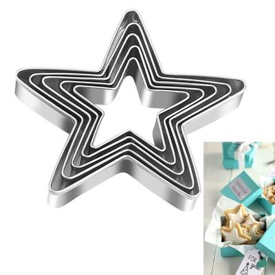 5 Stuks Roestvrij Staal Pentagram Koekjesvormpjes Hartvormige Gebaksvormpjes Koekjes Bakken