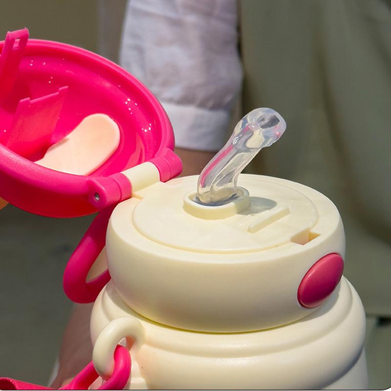 Láhev na vodu Kreslené Nerezová vakuová baňka Káva Mléko Cestovní šálek slámy Medvěd Láhev na vodu Izolovaná termoska