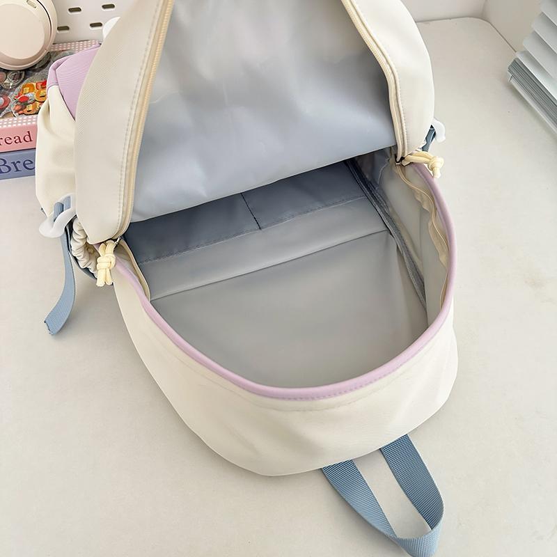 Sac d'école étudiant couleur contrastée Filles Sac à dos de campus Sac à dos pour ordinateur