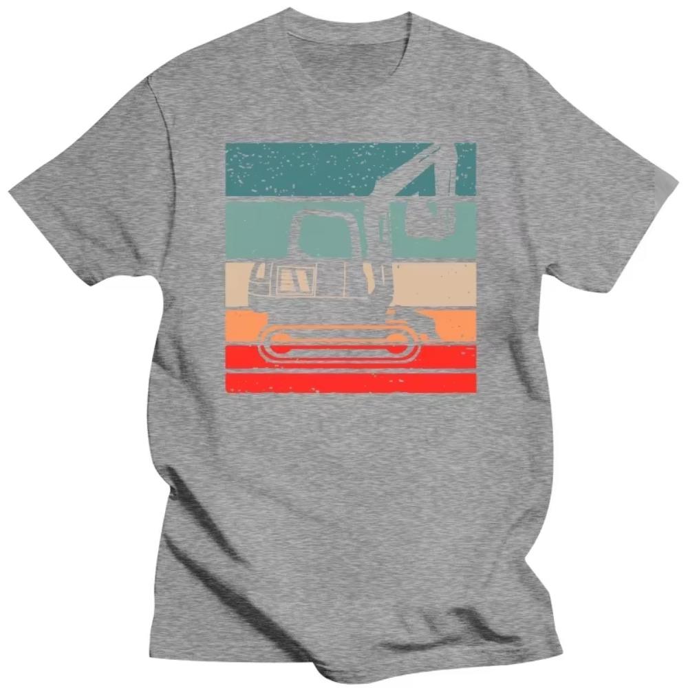 Excavator Retro Style Vintage T Shirts Graphic Cotton Streetwear Short Sleeve Birthday Gifts Summer Style T-shirt Mens Clothing