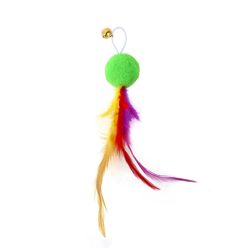 Cat Feather Toy Accessories False Mouse Worm Toy with Bell Kitten Cat Toys Interactive Replacement Refill Foam Ball Training