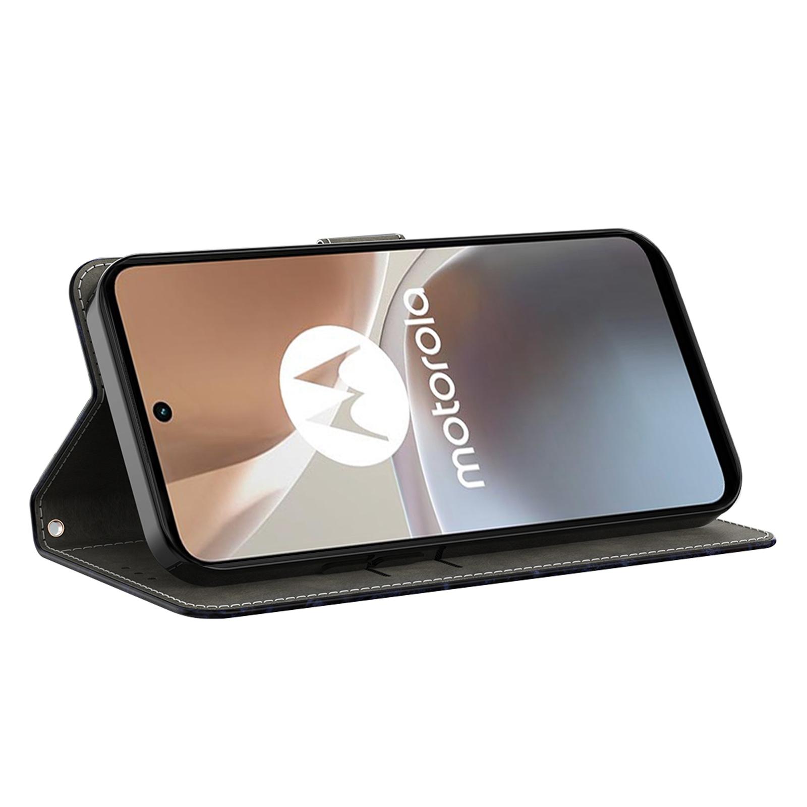 

For Motorola Moto G13 4G/G23 4G Anto-drop Phone Case 3D Pattern Printing Flip Wallet Cover Stand with Strap Golden Butterfly