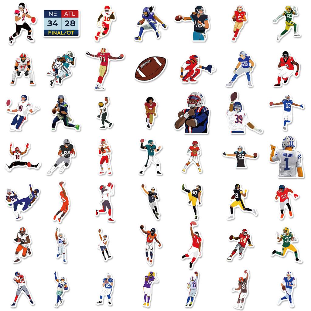 100 Rugby Klassische Action Aufkleber Neu Rugby NFL Athlet Graffiti Aufkleber