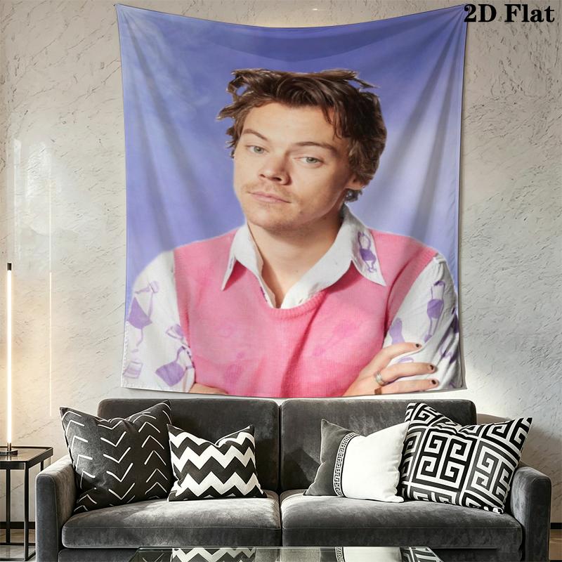 Harry Styles Wall Tapestry Aesthetic Wall Hanging Printed Fabric Blanket Decorative Tapestries for Bedroom Living Room Home Decor