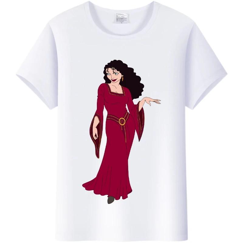 Blusa da Donna Cartone Animato Disney Kawaii Principessa Rapunzel T-shirt Estive Y2k Harajuku Coreane Abbigliamento Oversize Camicie da Ragazza