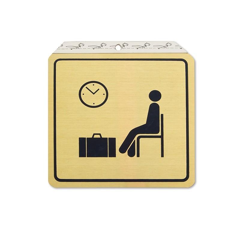 DUVER - PLACA ALUMINIO ORO 120x120mm SALA ESPERA
