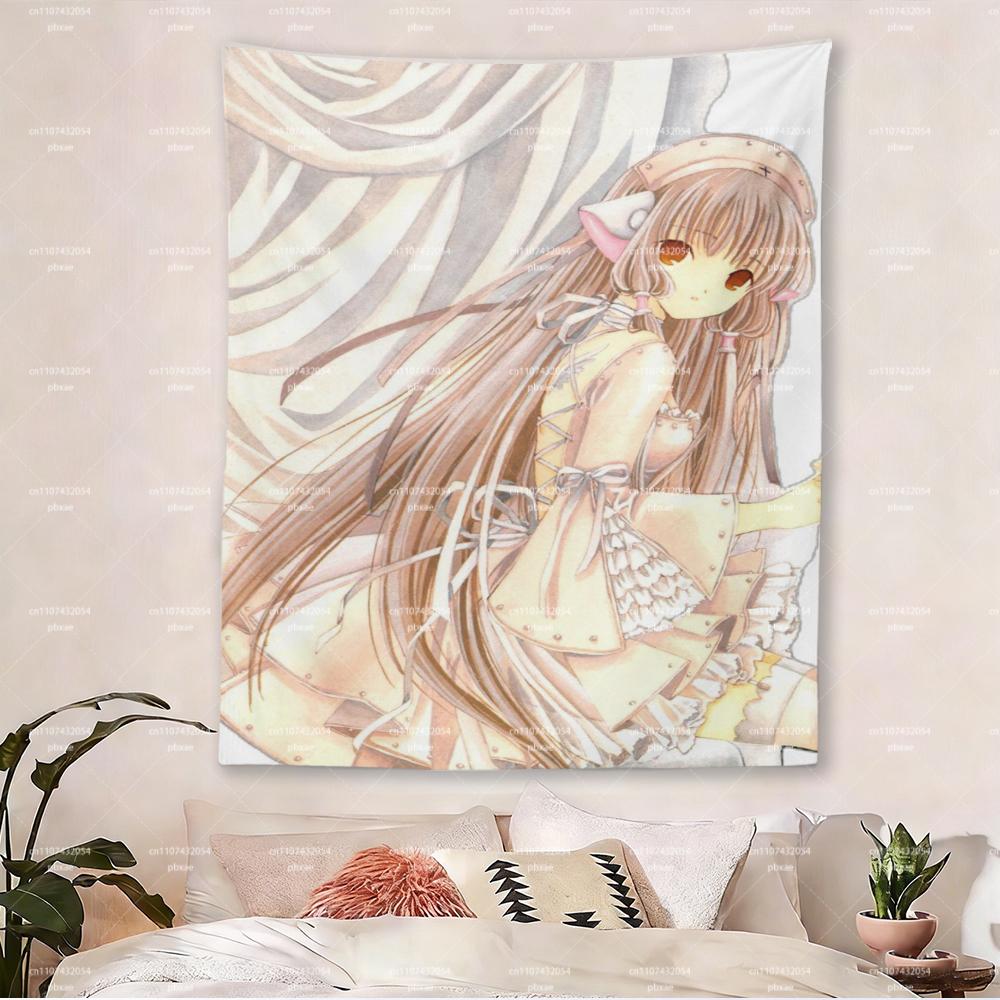 

1 шт. Тканевое панно Chobits Chi Аниме Мягкие пастельные тона Манга Настенный декор Кавайный робот-девочка для спальни общежития комнаты отаку Печатный 74x94cm(29x37in)