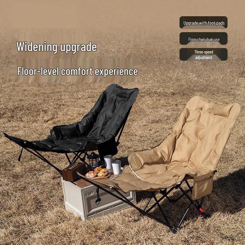 Adjustable Padded Outdoor Folding Recliner with Footrest