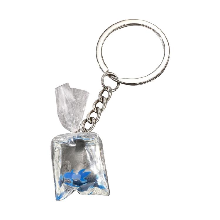 Exquisite Resin Fish Keychain Pendant In Transparent Water Bag for Bags Backpack