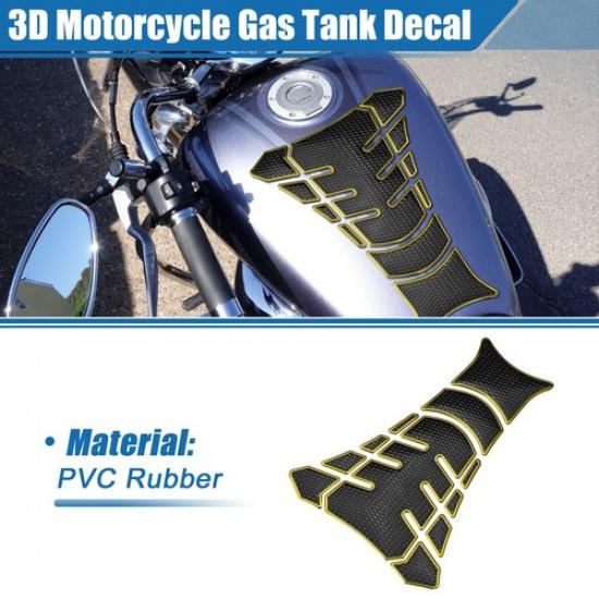 Universal Motorcycle Gas Tank Decal 7.80  x5.63   Tank Sticker Black Yellow