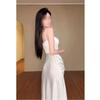 Celebrity White Lace Fishbone Suspender Party Birthday Dress Dress Femininity Skinny